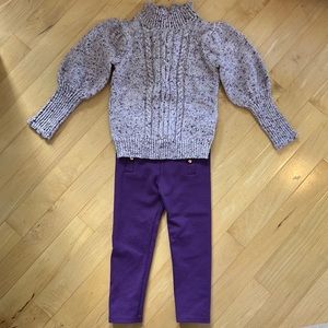 Janie and Jack purple outfit turtleneck sweater and pants. 2T like new